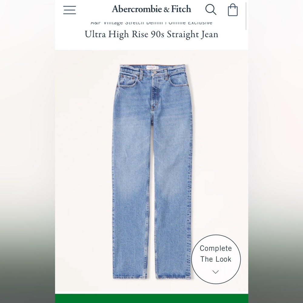 Abercrombie ultra high rise 90’s straight jeans